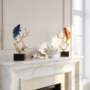 Blue and Gold Koi Fish Decorative Sculptures