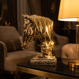 Gold Horse Head Decorative Sculpture