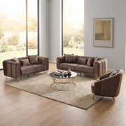 Almira Sofa Collection | Mocha & Gold