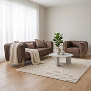 Almira Sofa Collection | Mocha & Gold