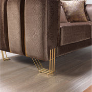 Almira Sofa Collection | Mocha & Gold