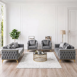 Belinda Luxury Sofa Collection | Grey