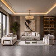 Delta Sofa Collection | Cream & Gold