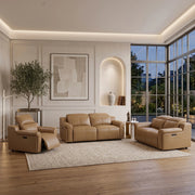 Esabella Luxury Dual Electronic Recliner Leather Sofa Set