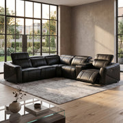 Vellin Modern Corner Electric Recliner Leather Sofa Set