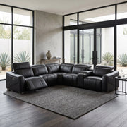 Vellin Modern Corner Electric Recliner Leather Sofa Set