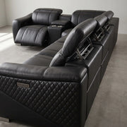 Vellin Modern Corner Electric Recliner Leather Sofa Set