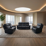 Zeus Manual Recliner Genuine Leather Sofa Set