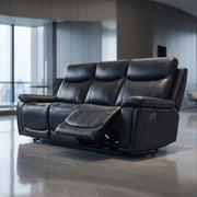 Zeus Manual Recliner Genuine Leather Sofa Set