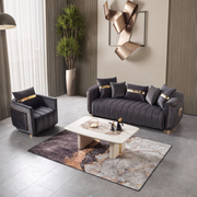Carlina Black Velvet Sofa