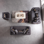 Carlina Black Velvet Sofa