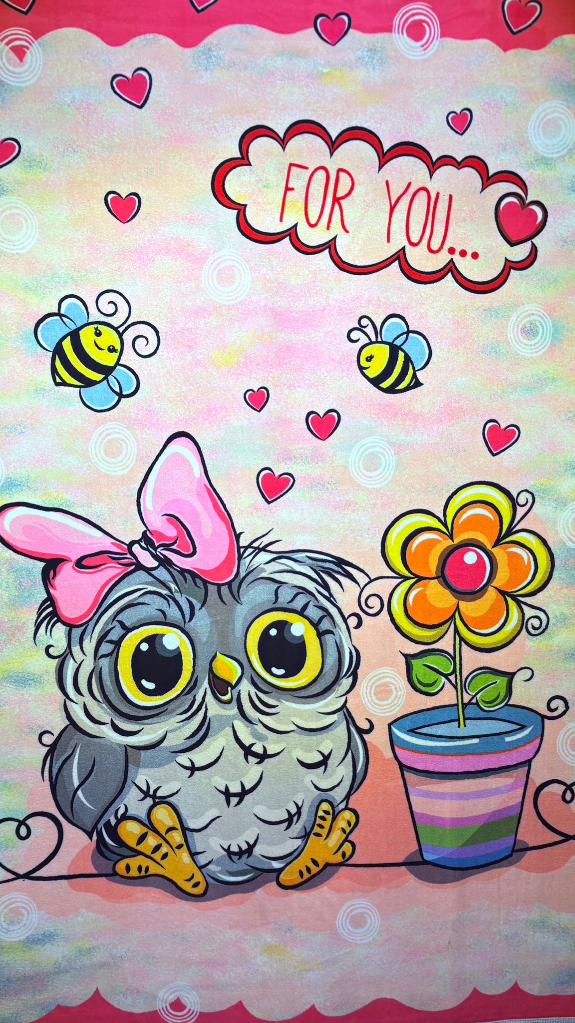 Sweet Owl & Bee Adventure Kids' Rug