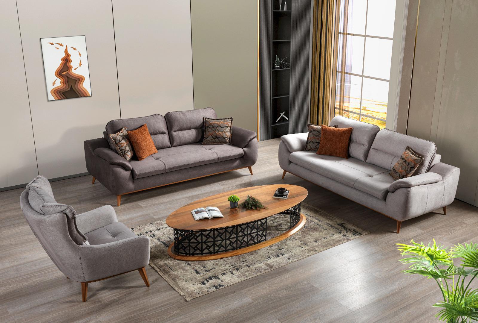 Lucas 8-Seater Living Room Set with Wingback Armchair