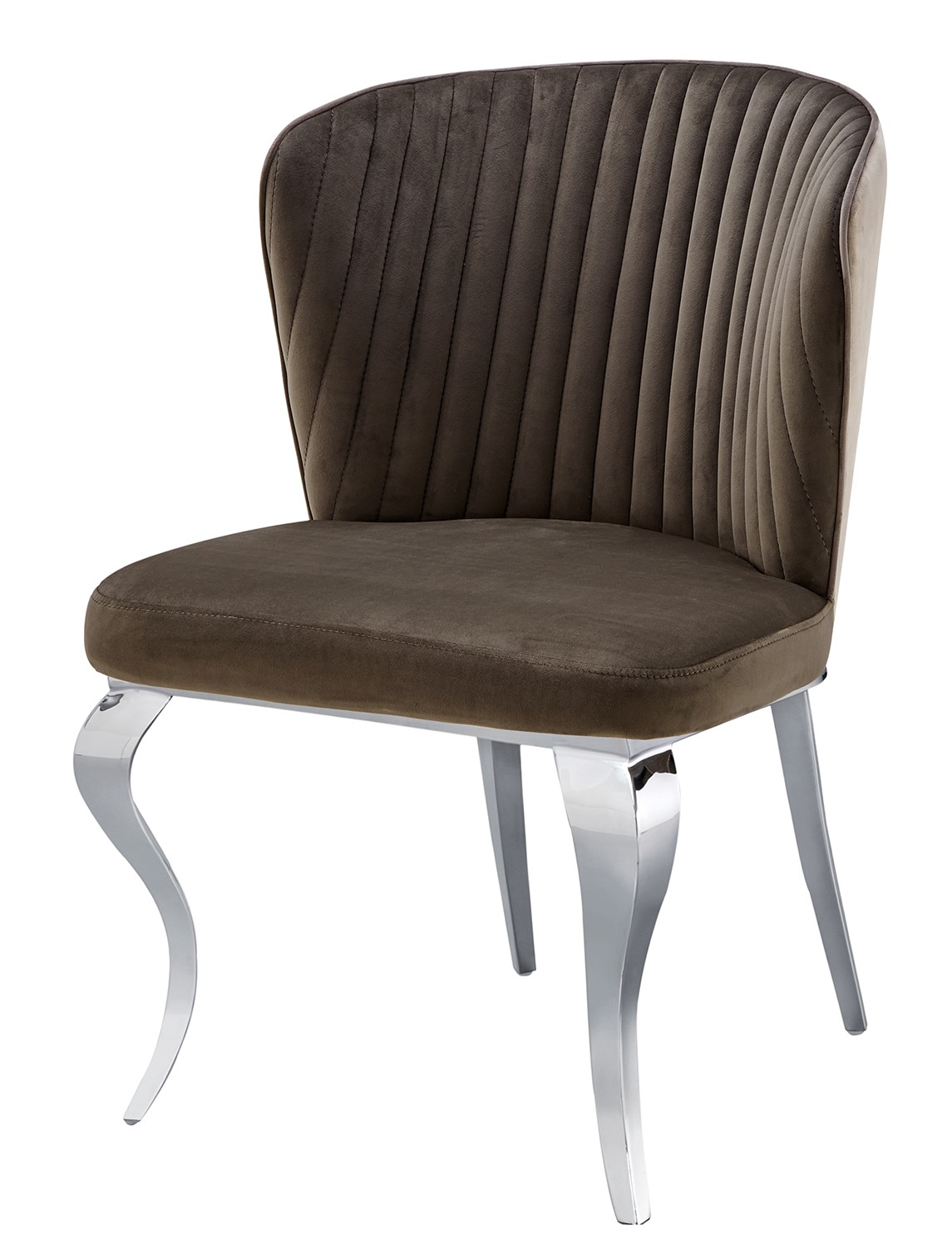 Modern Velour Dining Chair with Pleated Back