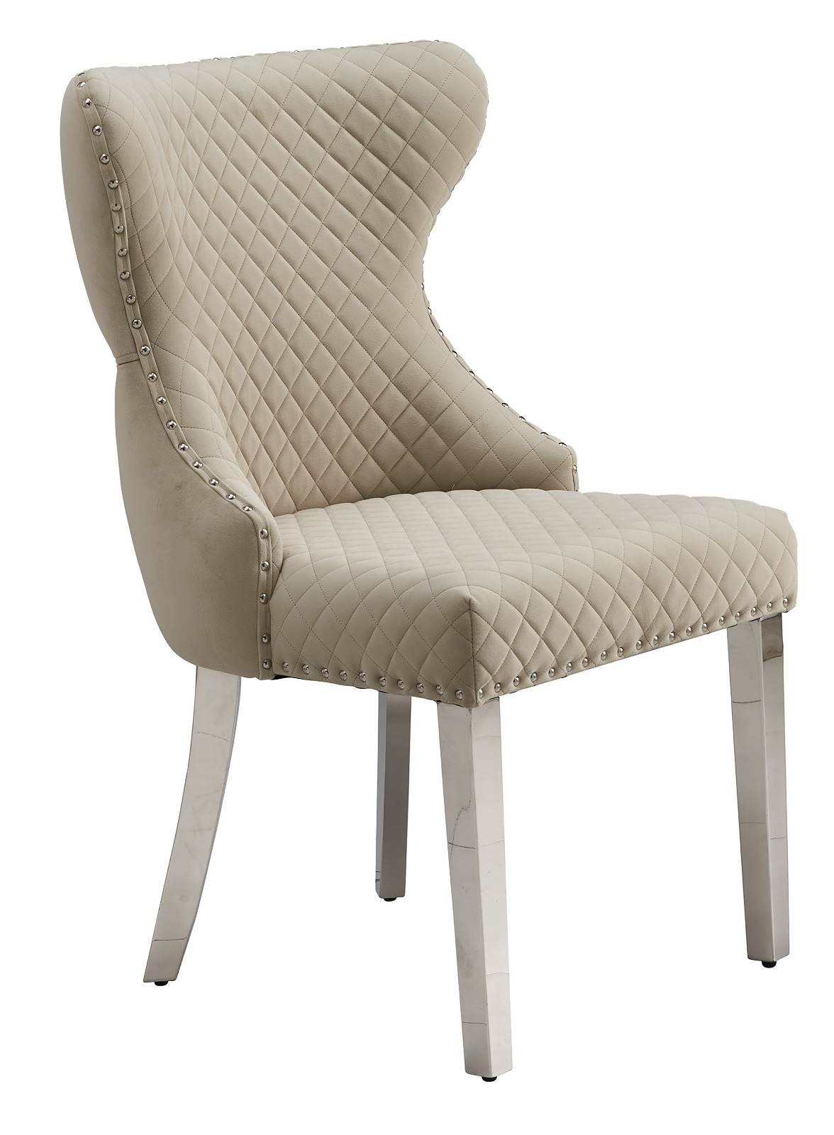 Luxurious Quilted Dining Chair with Wingback Style