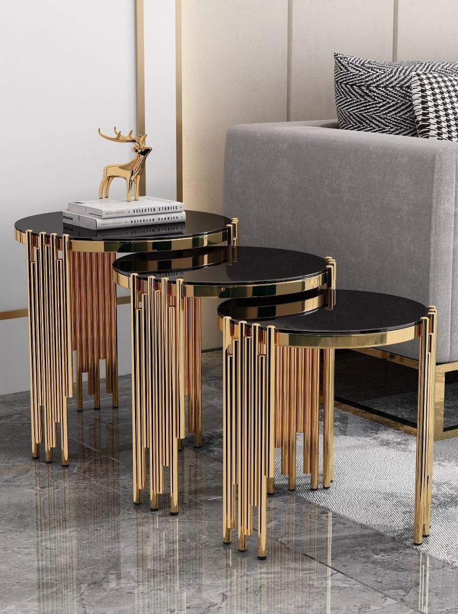 Modern 3-Piece Nesting Round Side Table Set