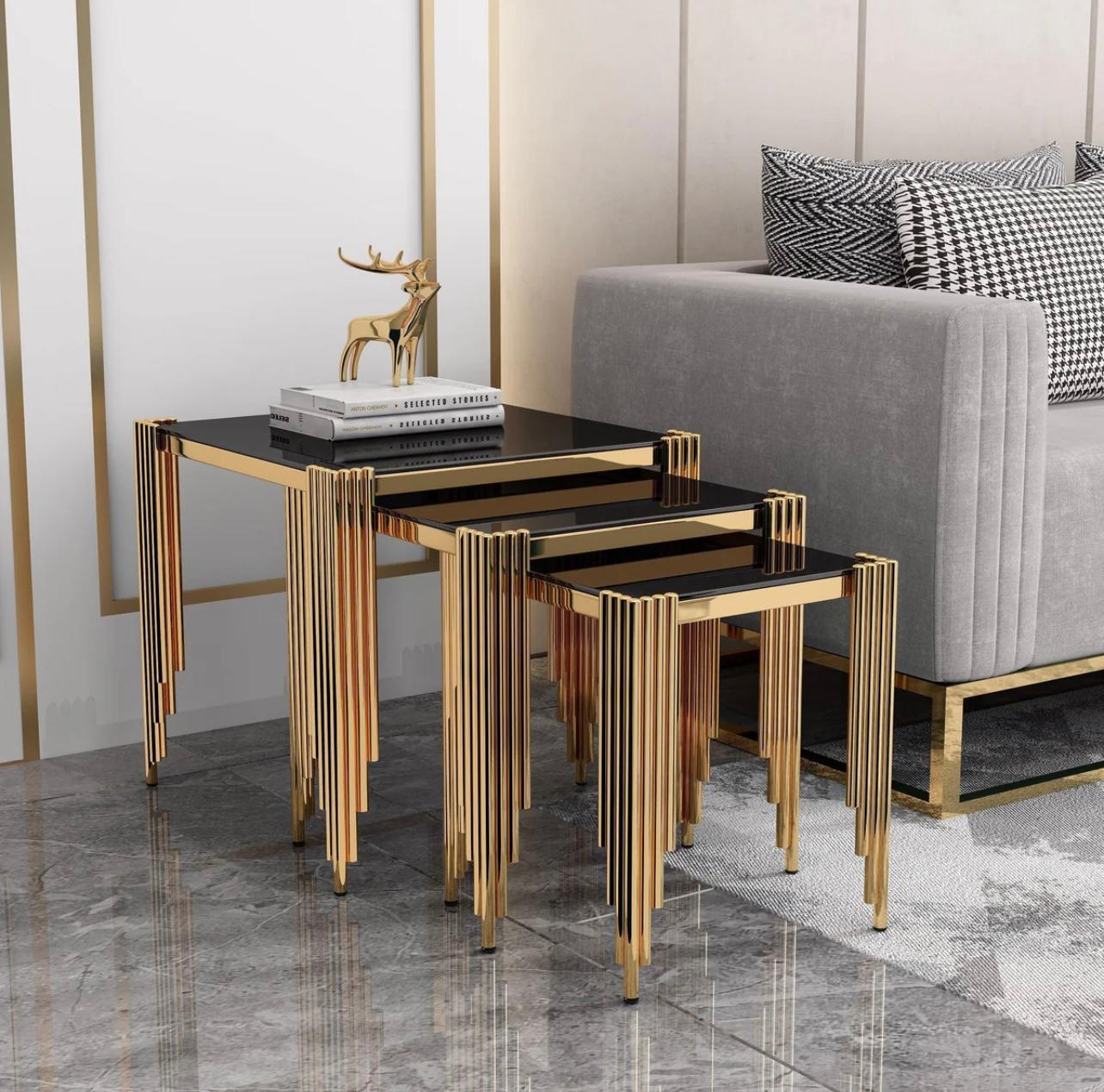 Modern Square Nesting Side Table Set